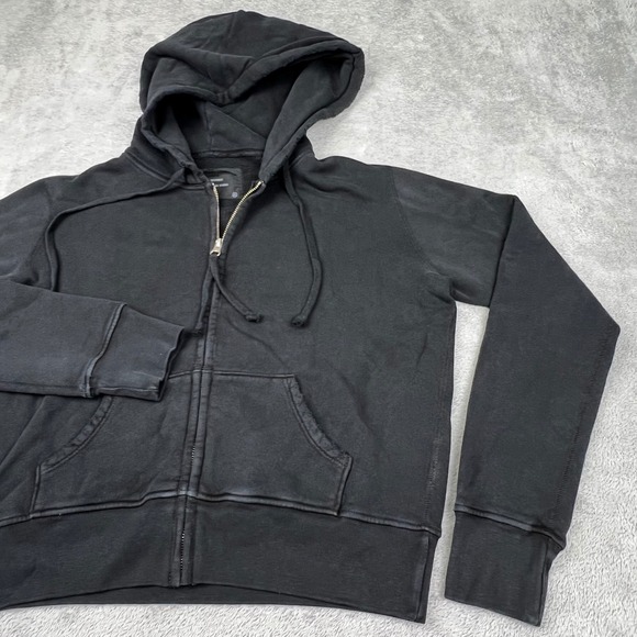 NEW Nili Lotan XS Gray 100% Cotton Callie Distressed Full Zip Hoodie USA - Picture 2 of 11